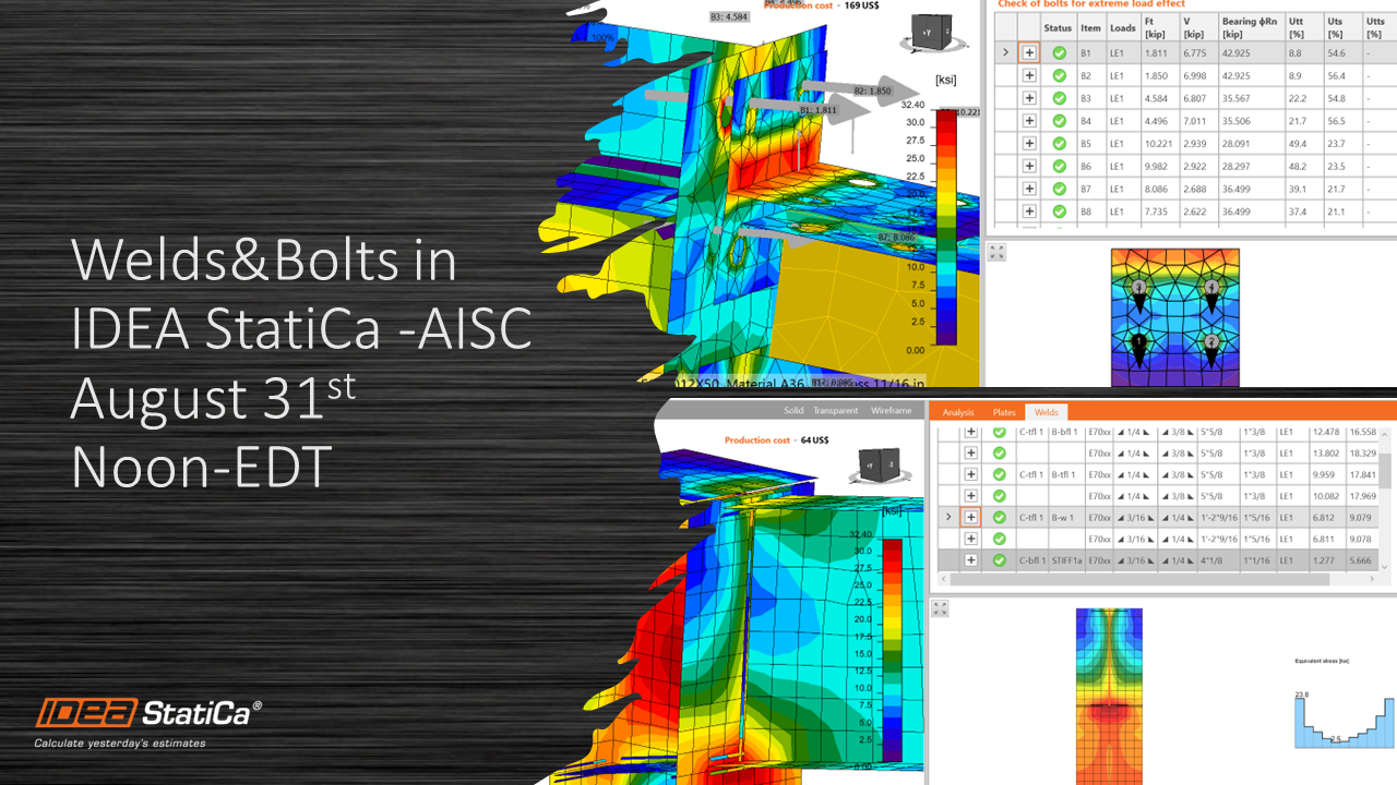 Welds&Bolts in IDEA StatiCa - AISC